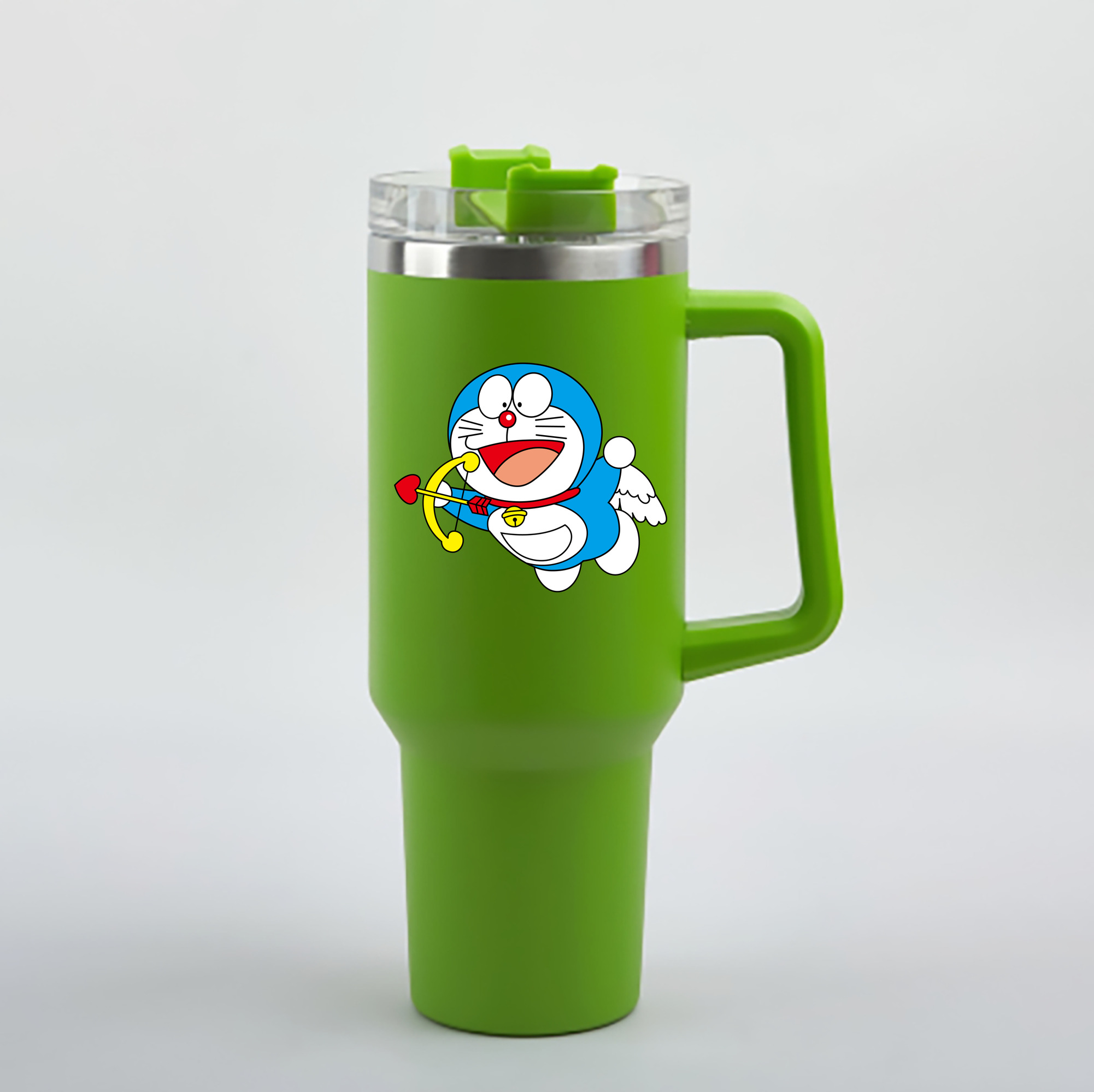 （画像用） ドラえもん Doraemon 1200mL車用タンブラー - クリスタルステッカー（プラスチックストロー付き）